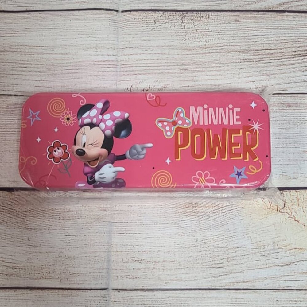 Disney Minnie Mouse Minnie Power Tin Pencil Case  - NEW